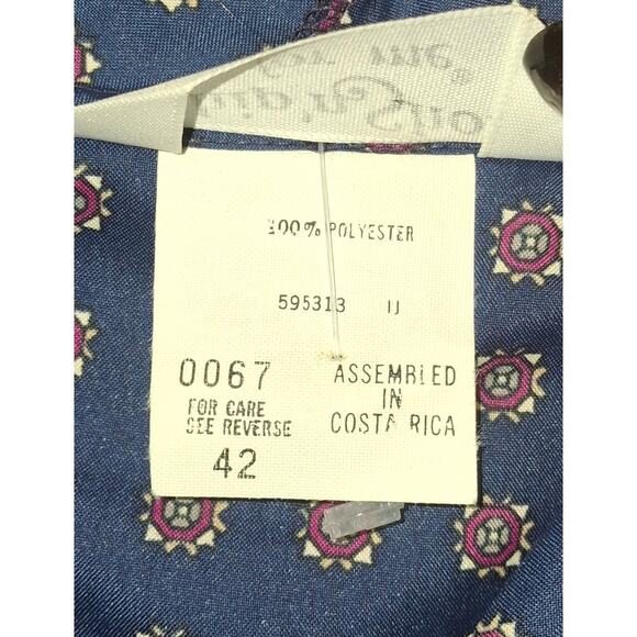 Vintage 60s Ship'n Shore Nautical Blouse Size L Blue Red Bow Collar Retro Mod - Picture 9 of 10